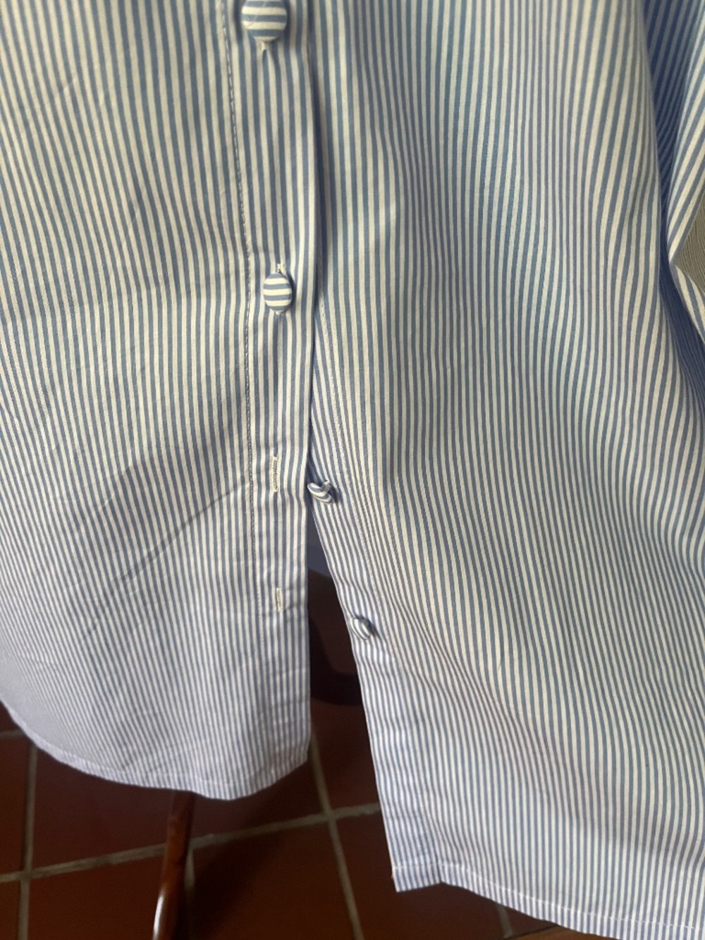 Blue & White Stripe Cotton Shirtdress | Belted | 100% Cotton - Picture 10 of 10